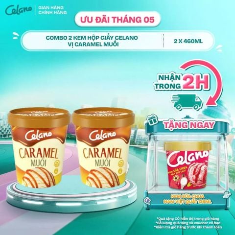 Combo 2 Kem Hộp Giấy CELANO vị Caramel Muối (2 x 460ml) 