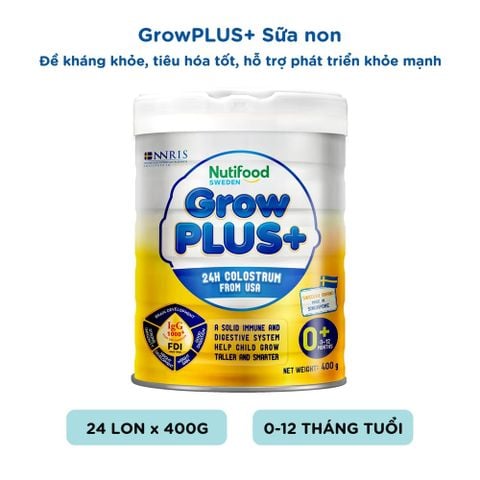  Sữa bột Nutifood GrowPLUS+ Sữa Non 0-12 tháng Lon 400g 