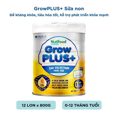  Sữa bột Nutifood GrowPLUS+ Sữa Non 0-12 tháng Lon 800g 