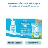  NutiMilk Sữa Tươi Tươi Sạch Không Đường - Bịch 220ml 