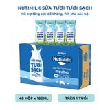  NutiMilk Sữa Tươi Tươi Sạch Ít Đường Hộp 180ml 