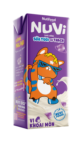  NuVi Thức Uống Sữa Tươi Tiệt Trùng Vị Khoai Môn Có Thạch 170 ml 
