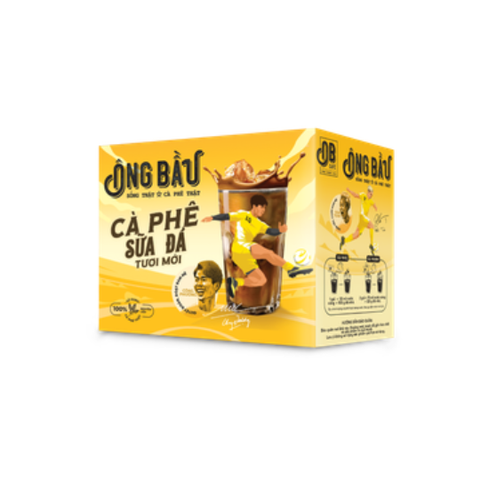  Cà Phê Sữa Đá Hòa Tan Ông Bầu - Hộp 240g / 10 gói lẻ 