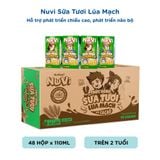  NuVi Sữa Tươi Lúa Mạch Vị Cacao - Hộp 110ml 