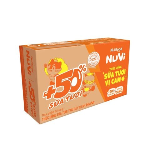  NuVi Thức Uống Sữa Tươi Trái Cây Vị Cam 180ml 