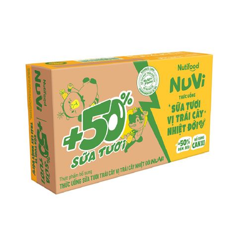 NuVi Thức Uống Sữa Tươi Trái Cây Vị Tráii Cây Nhiệt Đới 110ml 