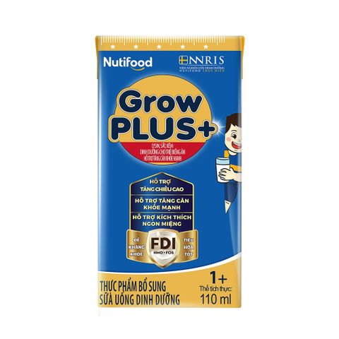  Sữa Bột Pha Sẵn 1+ Nutifood GrowPLUS+ Biếng ăn (XANH) - Tăng cân khỏe mạnh 110ml thùng 48 hộp - LIVE GP+ 