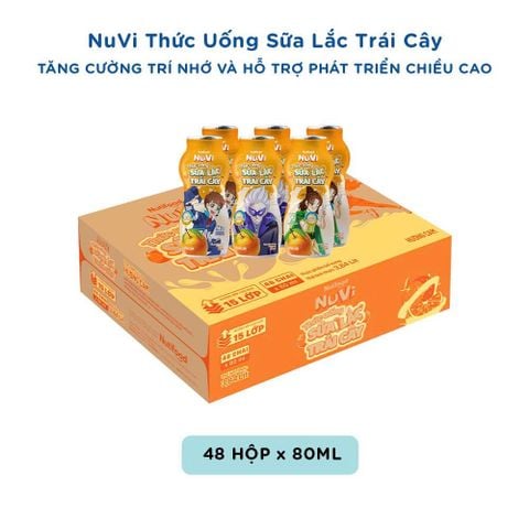  NuVi Thức Uống Hương Cam Sữa Lắc Trái Cây Chai 80ml 