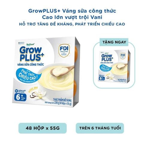  GrowPLUS+ Váng sữa công thức Cao lớn vượt trội Vani - Hộp 55g 