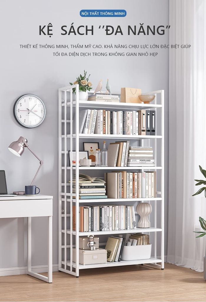 Kệ sách đa năng màu trắng - GM97