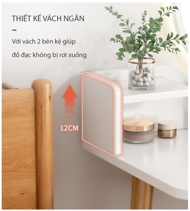 Combo bàn trang điểm GP201.01 trắng và ghế GP138.01 trắng