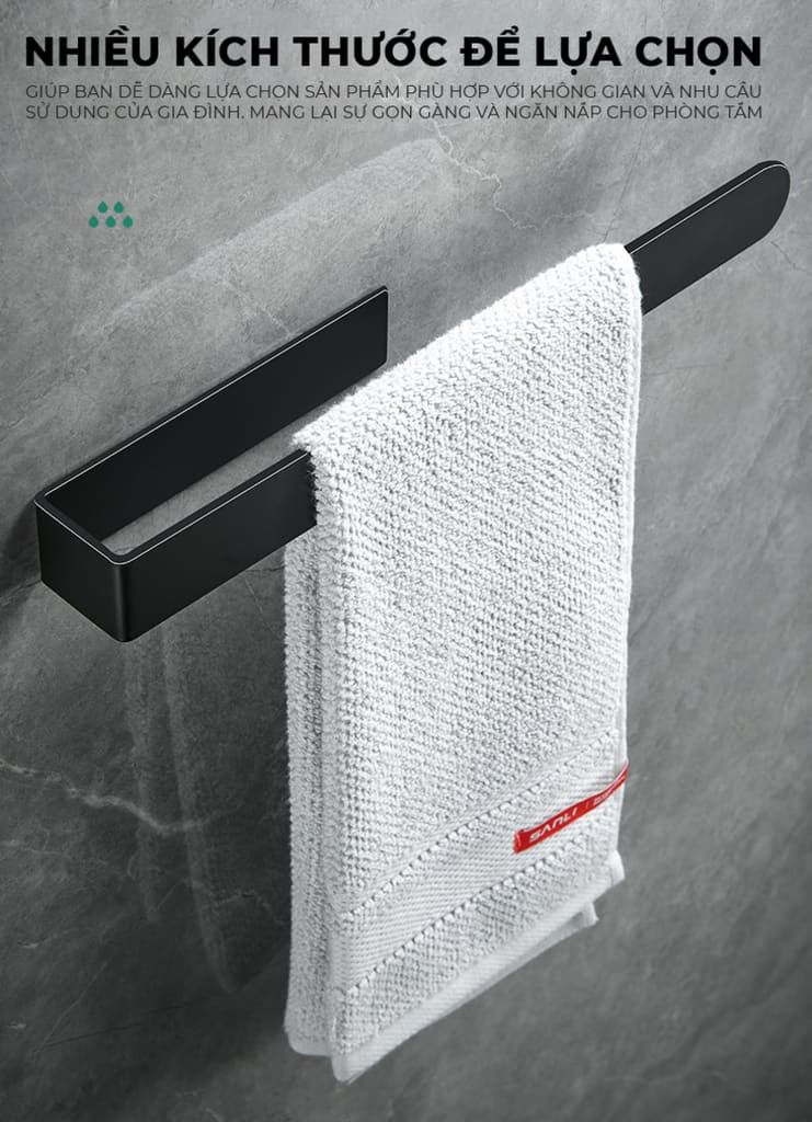 Giá treo khăn dán tường chắc chắn, hiện đại - GM199