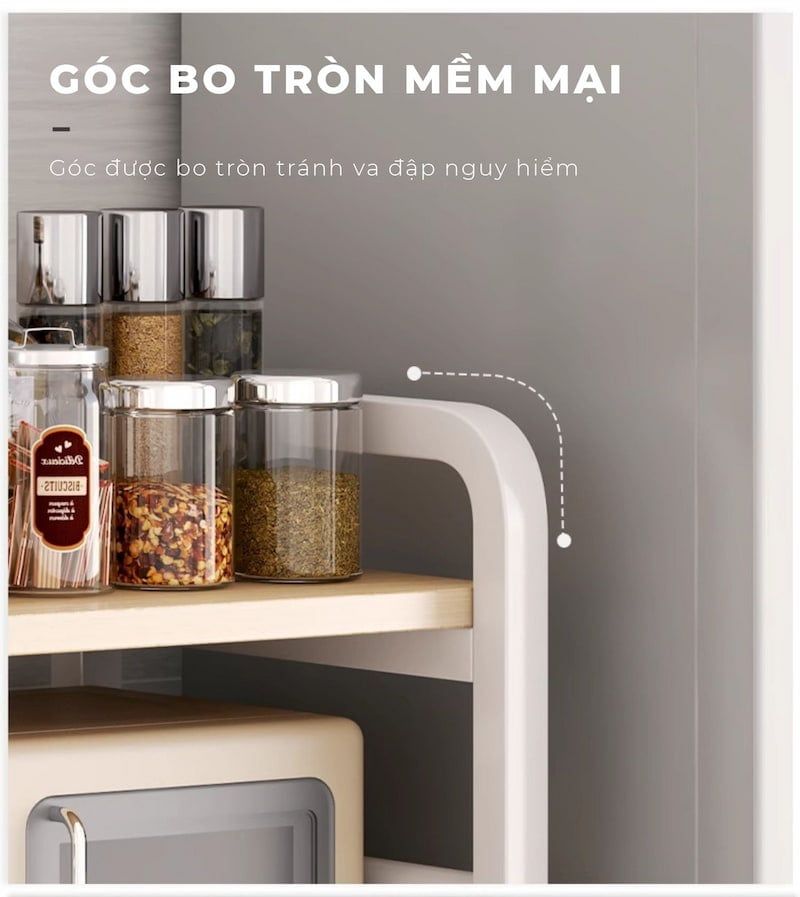 [Giảm giá 60%] Kệ nhà bếp 5 tầng trắng vân gỗ - GM174