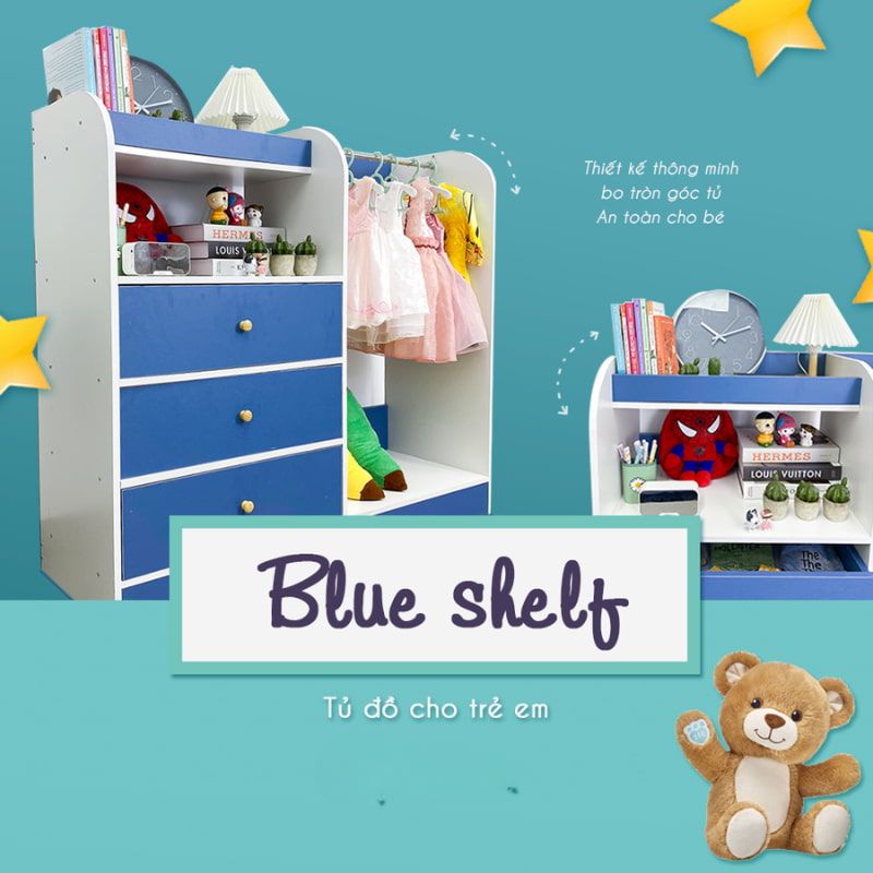 Tủ đồ cho trẻ em Blue Shelf GP128.19