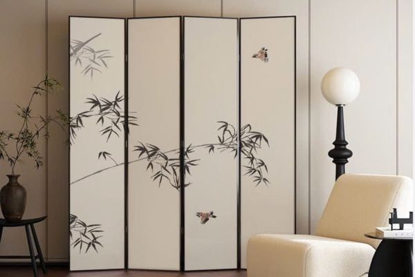 Bộ Bình phong 4 tấm in vải canvas GP392