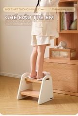 Ghế bậc thang trẻ em trắng vân gỗ - GP378