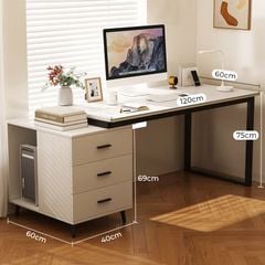 Bàn làm việc kèm tủ đồ khung đen - GM196