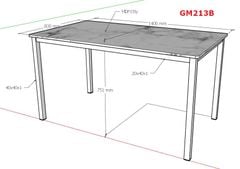 Bàn ăn 1m4 khung trắng mặt vân đá GM213B.14