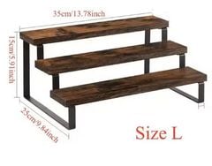 Kệ 3 tầng décor mô hình màu gỗ cháy khung đen GM214.28