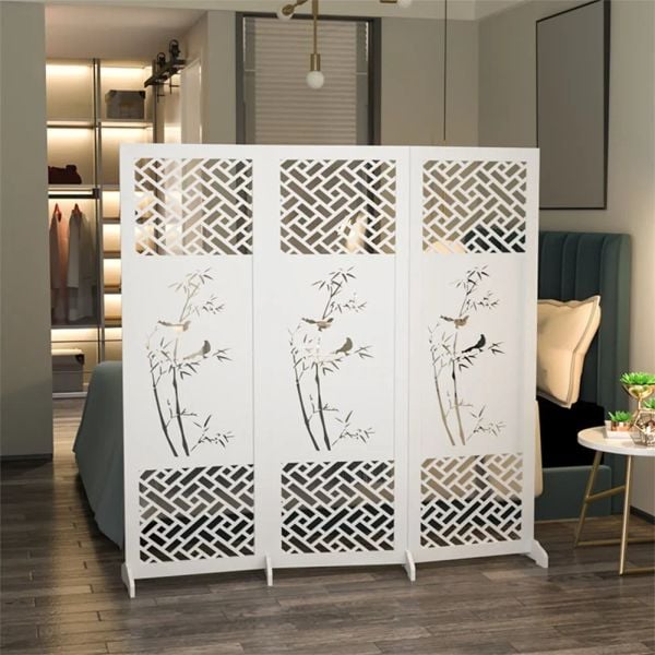 Tấm bình phong cây trúc bộ 4 tấm 8 chân IG481A