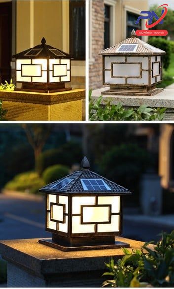  Trụ cổng họa tiết vuông 3 chế độ màu size 25cm 