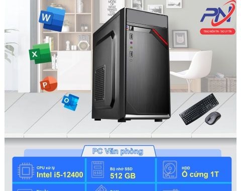  PC Văn phòng I5-12400/H610/RAM 16GB/SSD 256GB + HDD 1TB/500W 