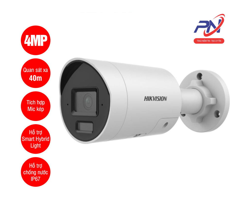  Camera IP thân trụ 4MP Hikvision DS-2CD2047G2H-LIU/SL 