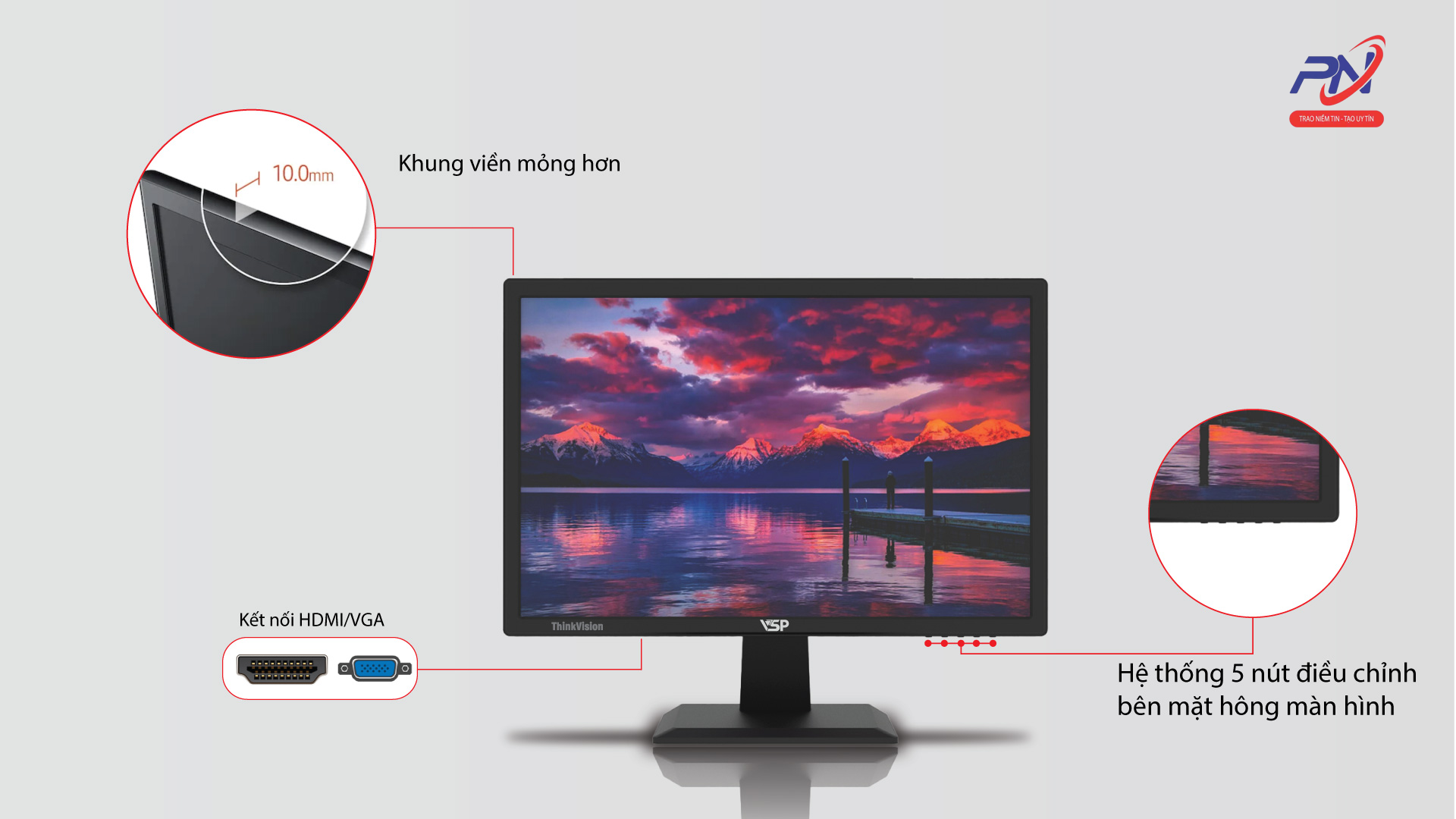  Màn hình19 inch VSP E1918B Black chính hãng 