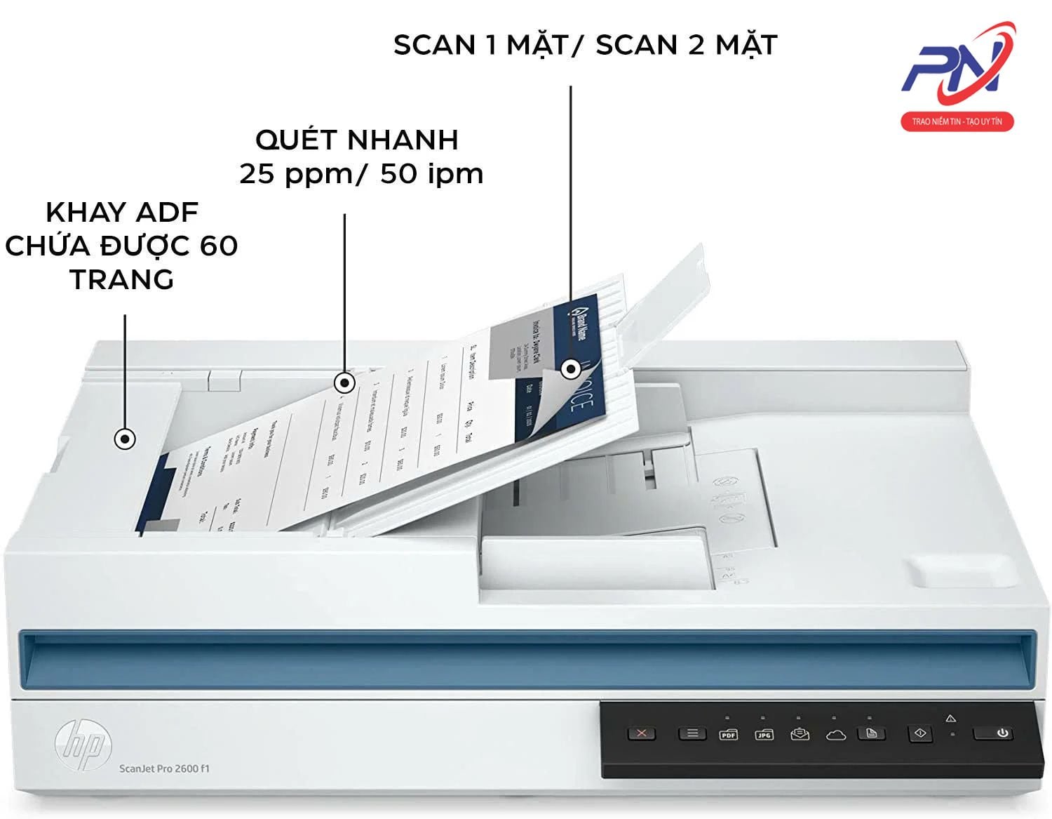  MÁY SCAN 2 MẶT HP ScanJet Pro 2600 f1 (20G05A) 