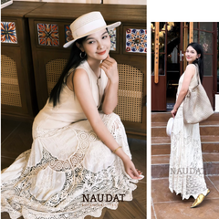 Chân váy xô ren boho