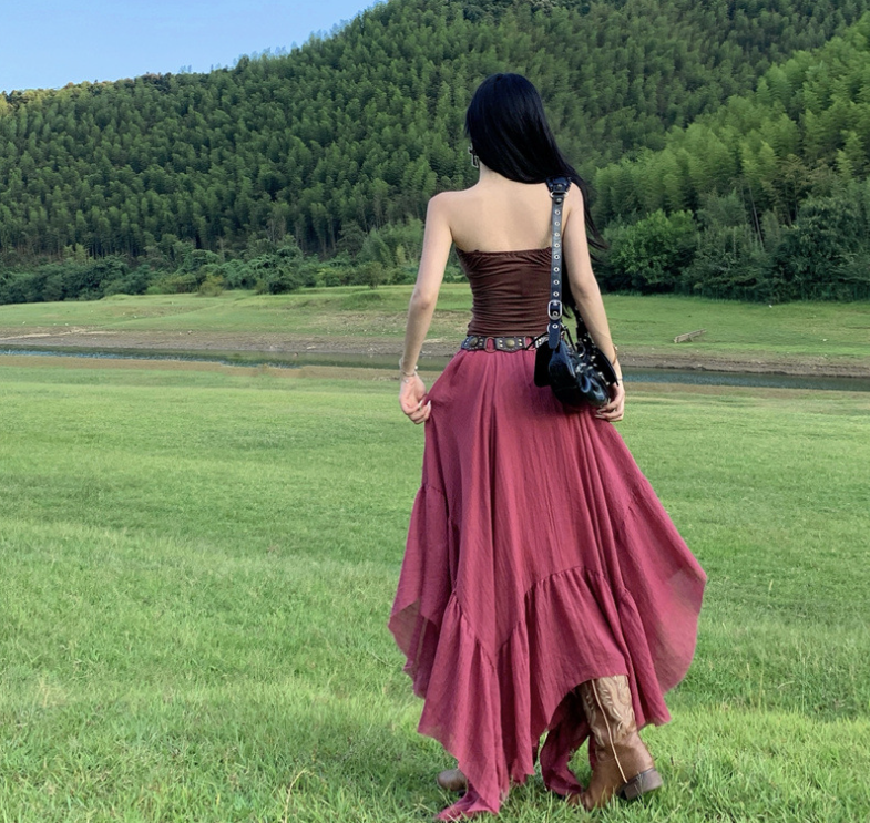 Chân Váy Boho Ráp Mảnh Dáng Xòe - Rusty Bloom