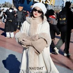 Choàng lông dạ ép cao cấp