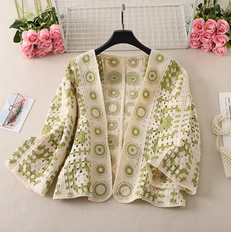 Áo Khoác Cardigan Dệt Hoa - Solen