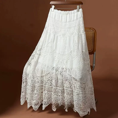 Chân váy xô ren boho