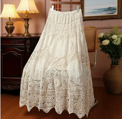 Chân váy xô ren boho