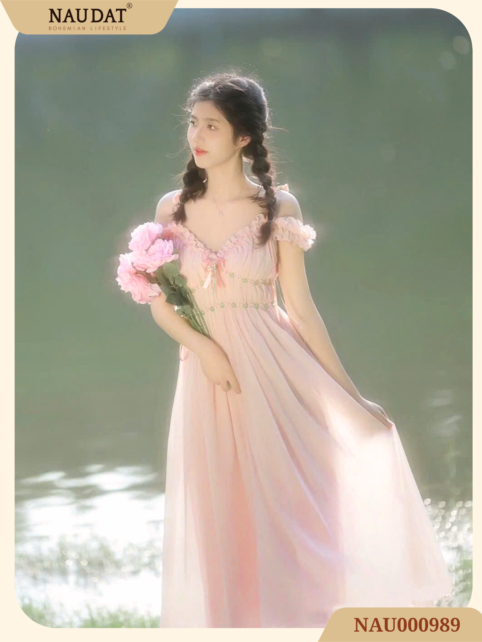 Đầm Vintage Hồng - Dusty Rose