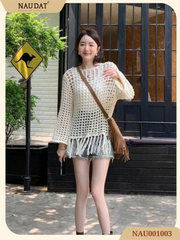 Áo Len Lỗ Vuông Tua Rua