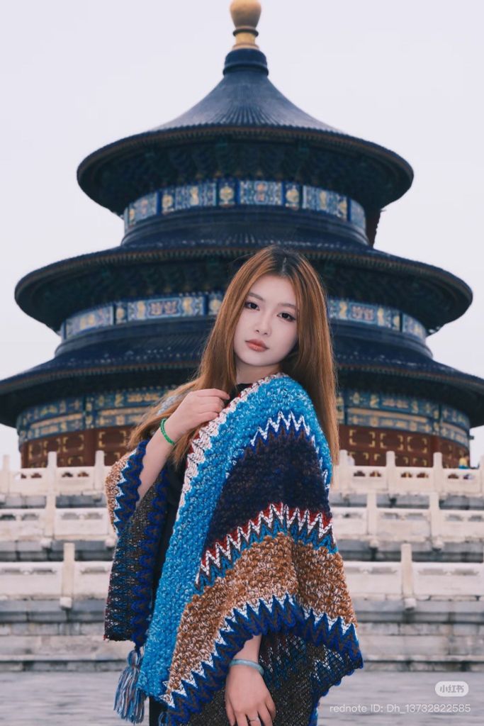 Khăn Choàng Thổ Cẩm - Poncho Len