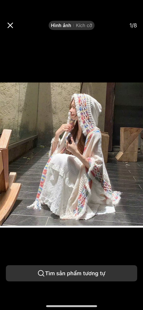 Áo Choàng Len Đỏ Có Nón