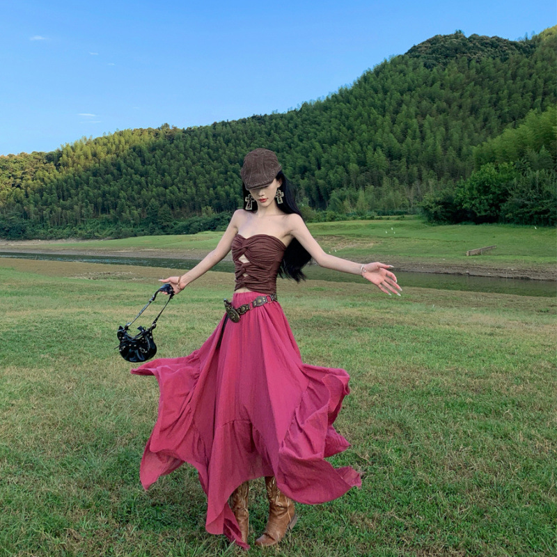 Chân Váy Ráp Mảnh Đỏ