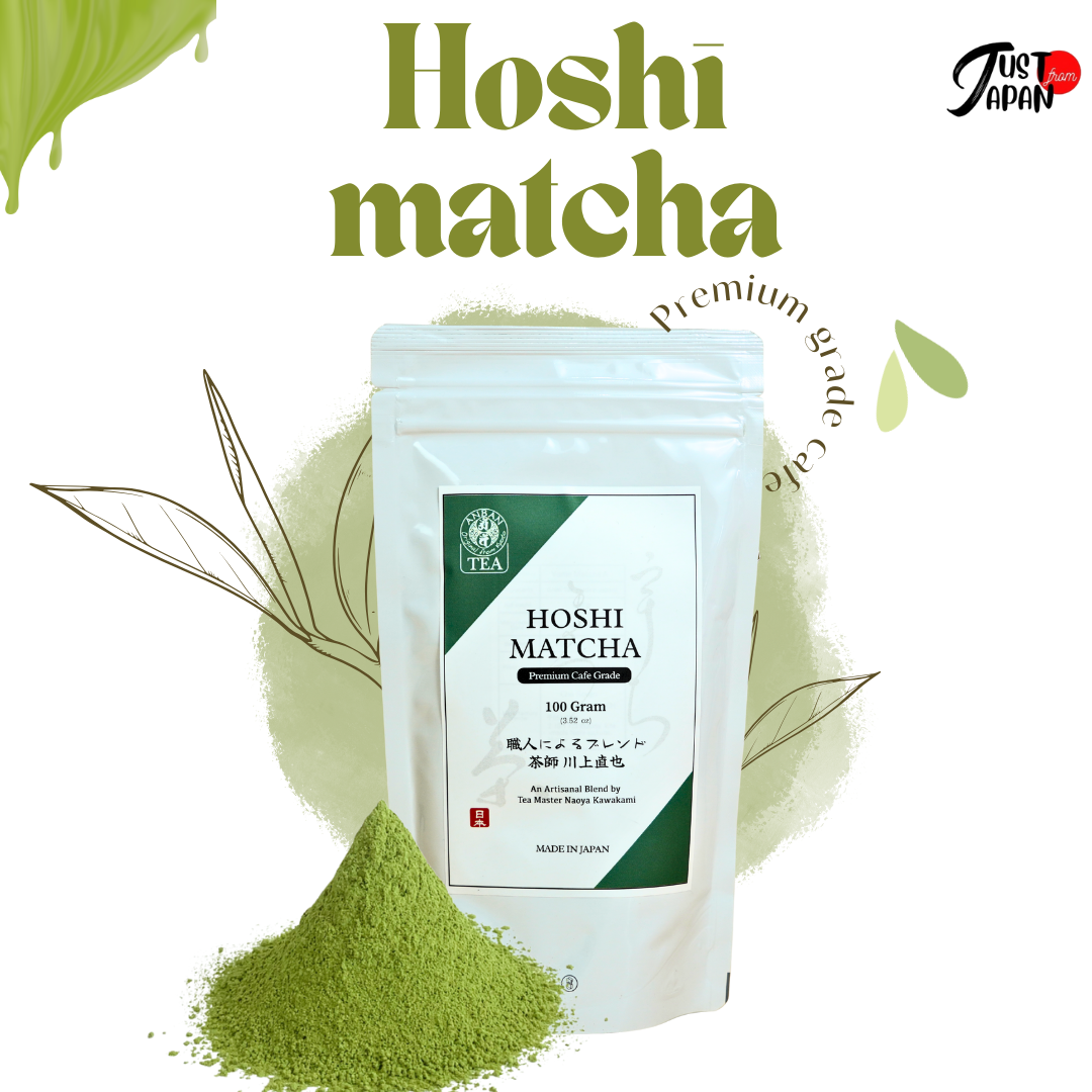  Bột trà xanh Hoshi Matcha Premium Cafe Grade từ vùng Yame Nhật Bản 100gr 
