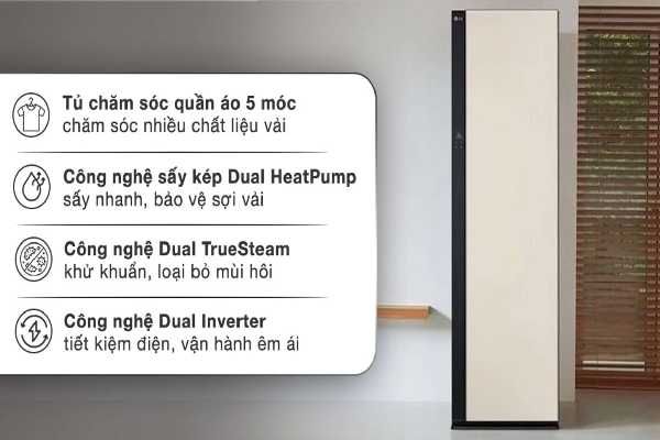 Tủ chăm sóc quần áo LG Styler SC5MBR80H Inverter 5 móc chính hãng