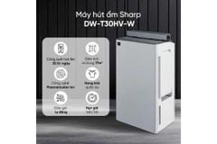 Máy hút ẩm Sharp DW-T30HV-W | Hiệu Quả Cho Phòng < 77 m² – Chính Hãng