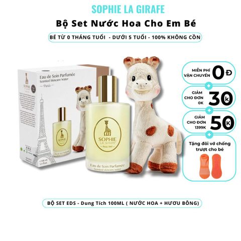  Bộ Nước hoa cho bé từ 0 tháng tuổi & Hươu Cao Cổ Sophie la Girafe Eau de Soin 100ml 
