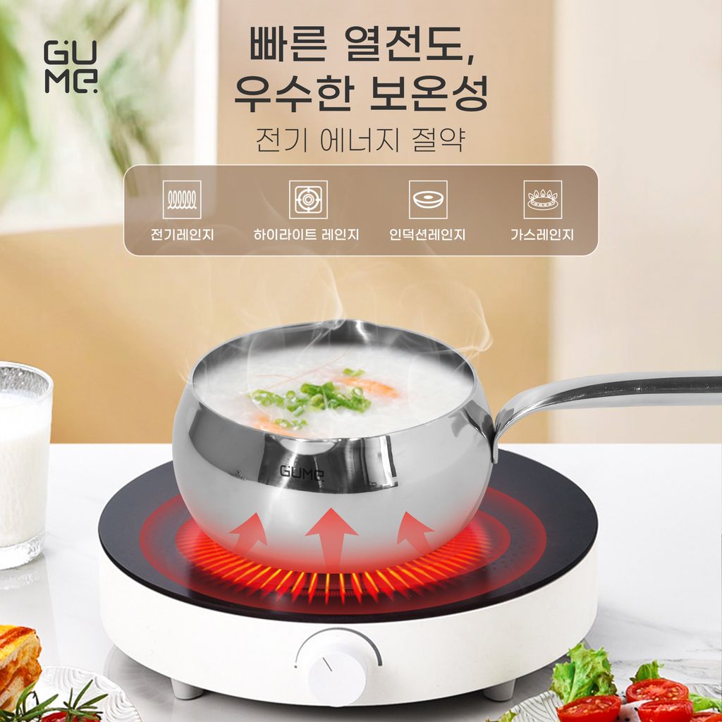 스테인리스 18/10 프리미엄 편수냄비 Gume Trimax GM-W1514 - 15일 이내 1:1 교환 보증