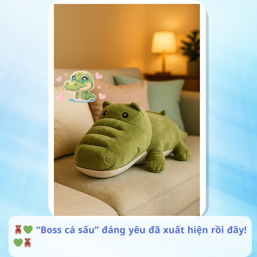  Gấu Bông Cotton Soft Cá Sấu, Kích Thước 65cm 