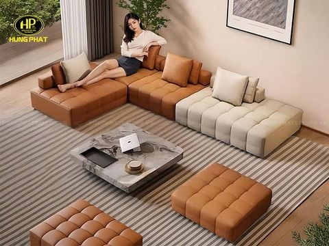 Ghế sofa băng vuông không tay vịn H-410