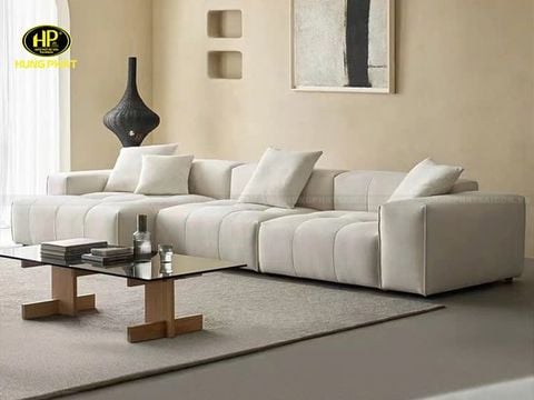 Sofa phòng khách bọc da Hàn Quốc tinh tế H-419