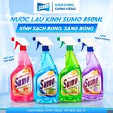  Nước Lau Kính Sumo 850ml - Màu Xanh Dương - Hương Táo 