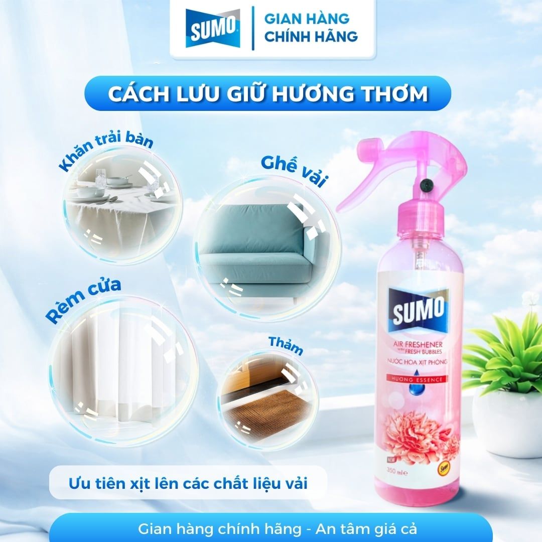  Nước Hoa Xịt Phòng Sumo 350ml Hương Hoa Oải Hương (Lavender) - Màu Xanh Dương 